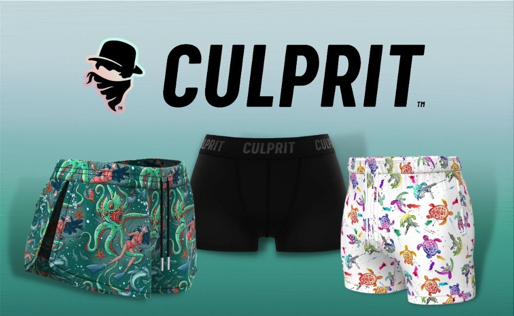 ApparelNews.net on X: Culprit Underwear has developed a niche using  humorous graphics to sell its ecologically sound products. Culprit makes  thongs, bootie shorts and boxers that feature graphics made in  collaboration with